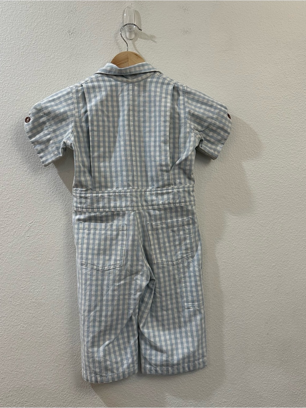Christy Dawn Kids Light Blue Gingham Romper Jumpsuit Size 2T - Picture 5 of 9
